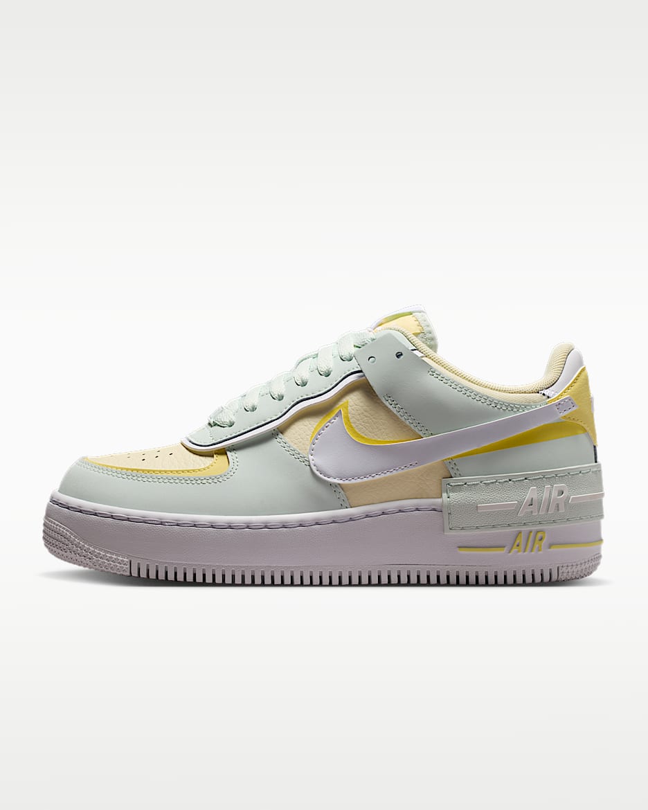 Nike Air Force 1 Shadow 女子空军一号运动鞋 - 微绿/柔黄/阳光黄/白色