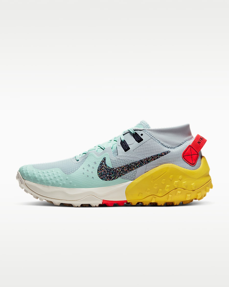 Nike Wildhorse 6 男子跑步鞋 - 浅蓝灰/泡沫薄荷绿/速度黄/黑蓝