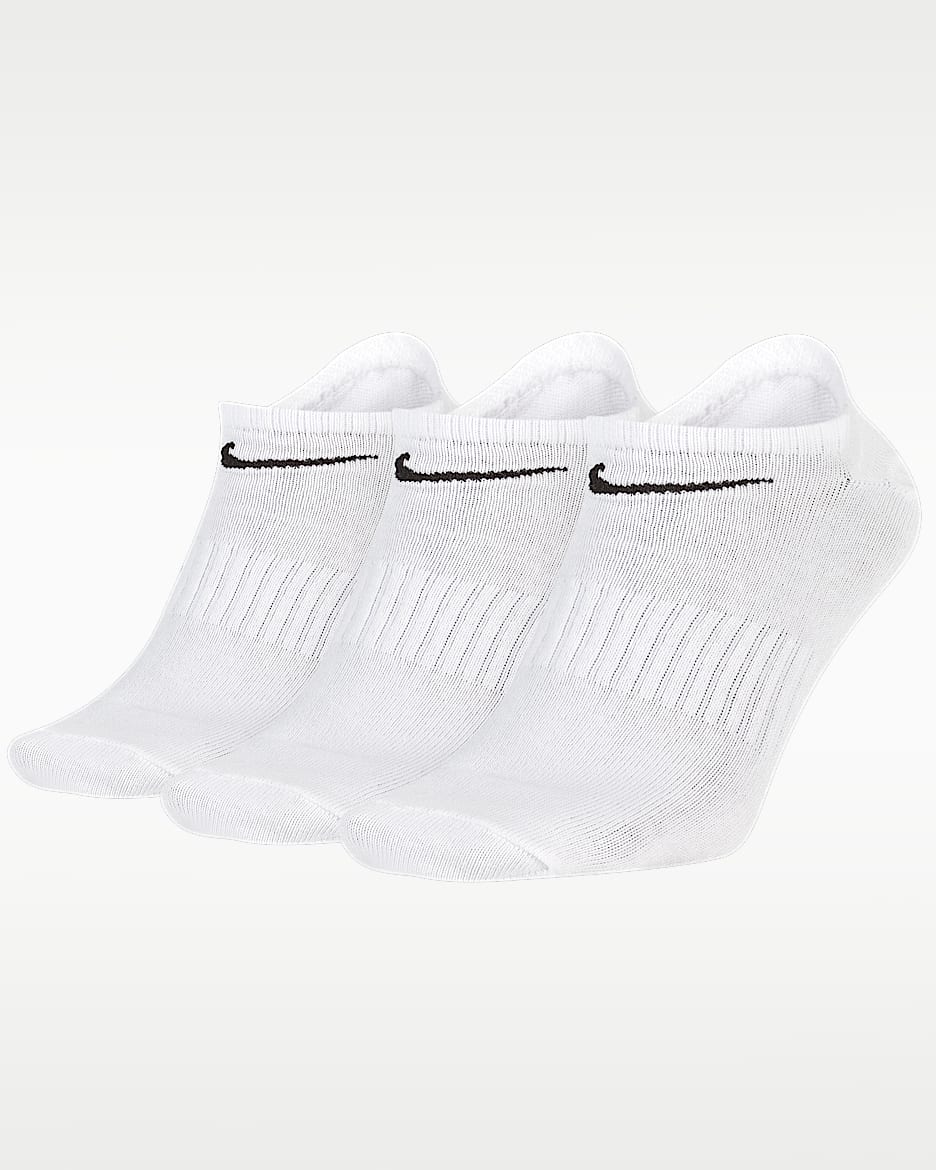 Nike Everyday Lightweight 速干训练船袜（3 双） - 白色/黑