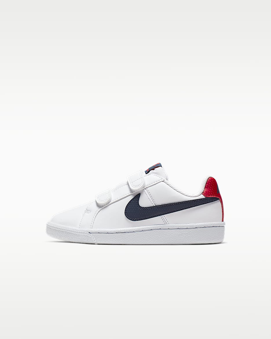 Nike Court Royale (PSV) 幼童运动童鞋 - 白色/大学红/橡皮浅褐/黑曜石色