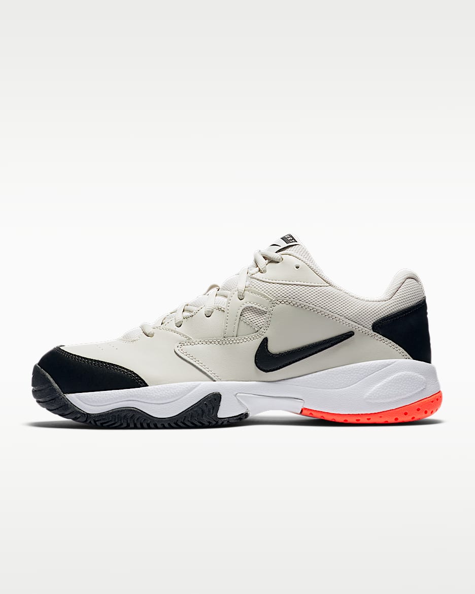 NikeCourt Lite 2 男子硬地球场网球鞋 - 浅骨色/火山岩红/白色/黑
