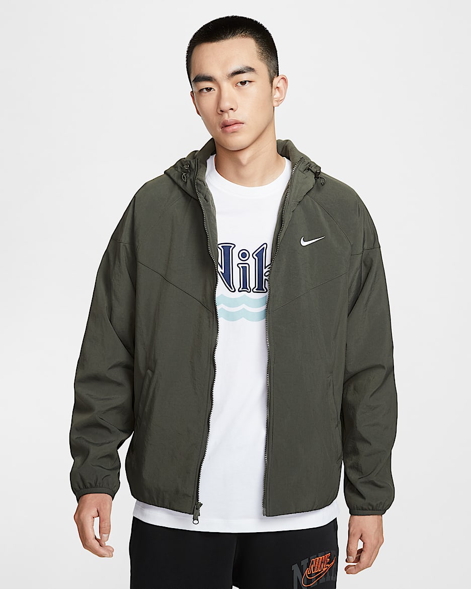 Nike Windrunner 风行者系列男子冬季款摇粒绒里料连帽夹克 - 碳粉黑