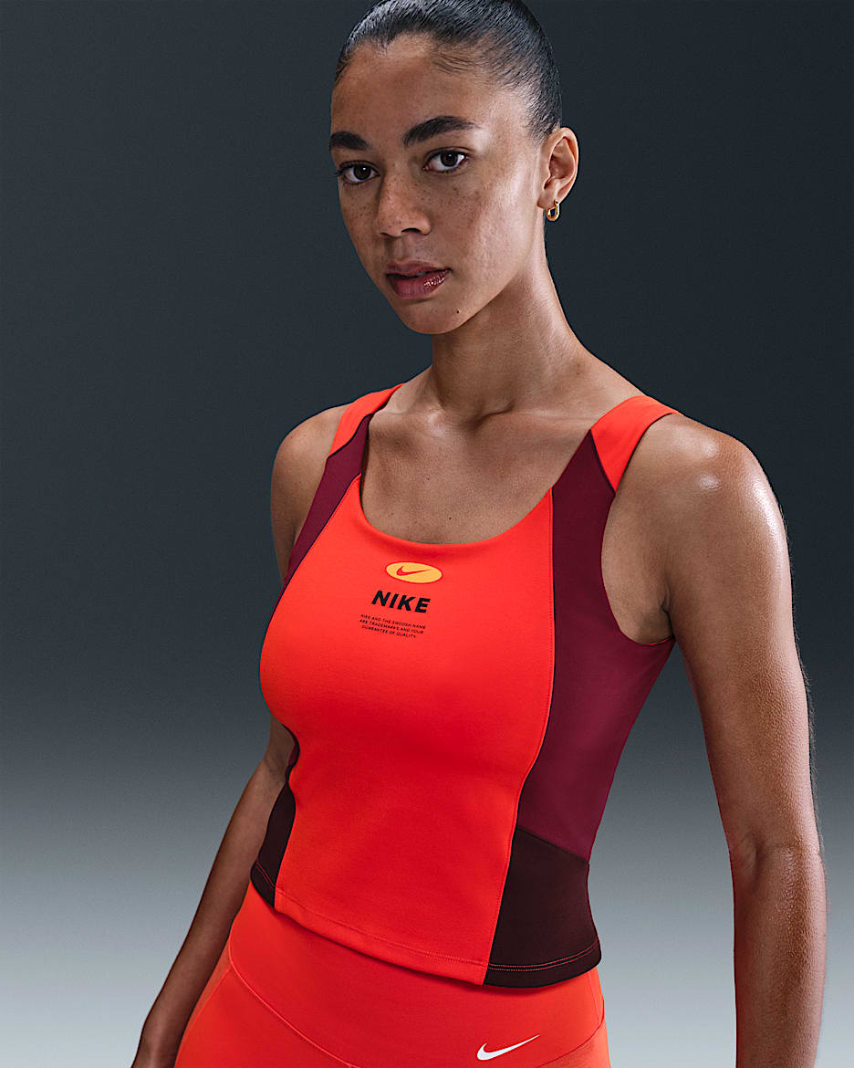 Nike One Dri-FIT 女子速干背心 - 热情红/队红/鲜亮勃艮第酒红