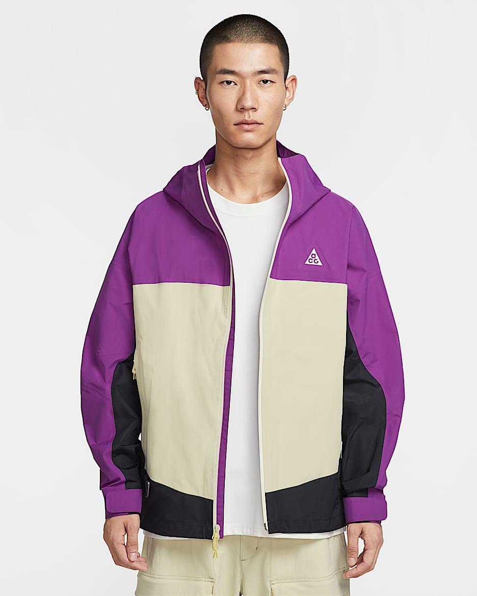 Nike ACG "Morpho" Storm-FIT ADV 2.5L 男子防风防水夹克硬壳冲锋衣 - 浆果红/黑/山峰白
