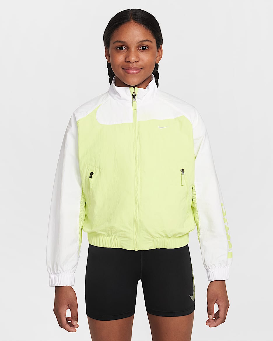 Nike Sportswear 大童梭织全长拉链开襟夹克 - 浅柠檬黄