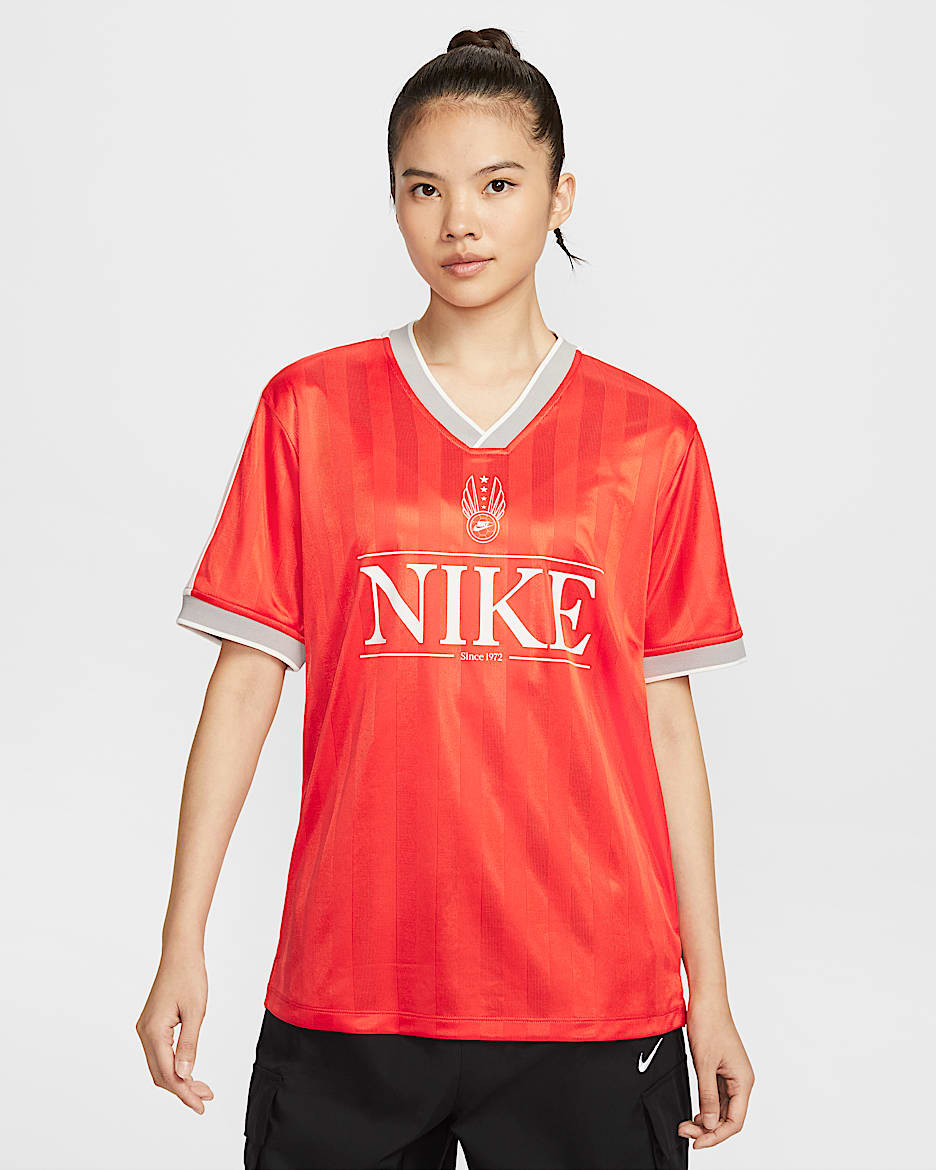 Nike Sportswear 女子针织上衣 - 热情红/帆白/深藏青/帆白