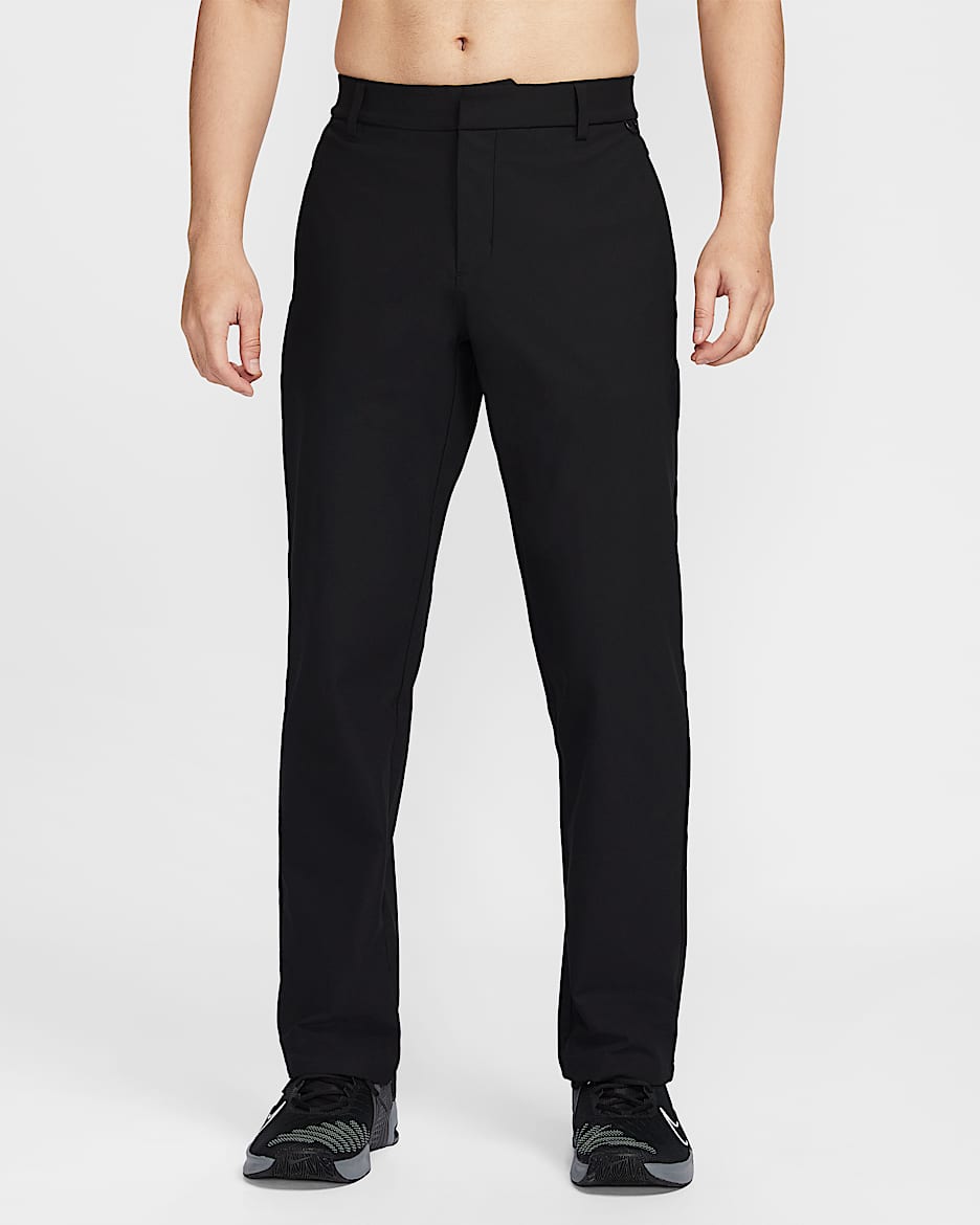 Nike 24.7 PerfectStretch Dri-FIT 男子防晒速干直筒长裤 - 黑/黑/暗烟灰