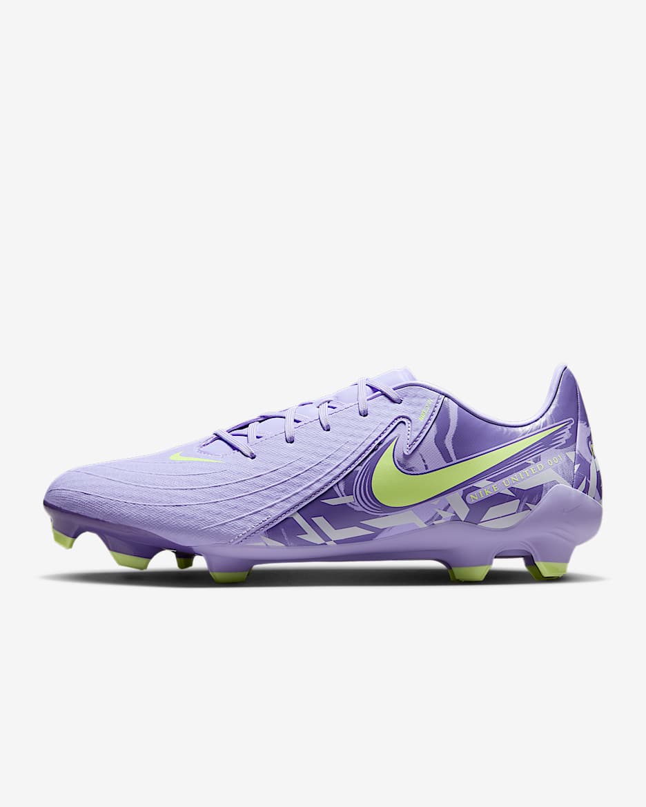 Nike United Phantom GX 2 Academy 耐克暗煞系列男子多种场地低帮足球鞋 - 玛瑙紫/微黄绿