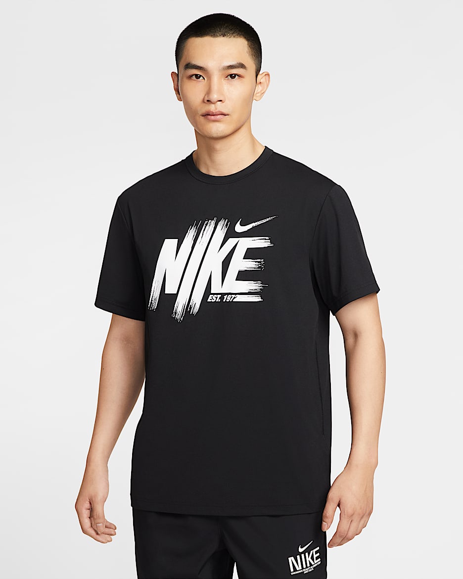 Nike Hyverse Dri-FIT 男子防晒速干训练上衣 - 黑/白色