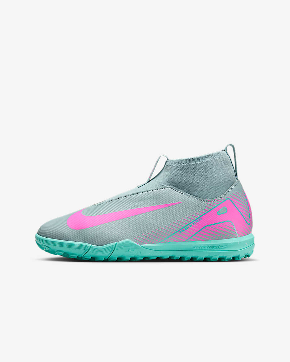 Nike Jr. Mercurial Superfly 10 Academy 耐克刺客系列大童人造场地高帮足球鞋 - 海洋深蓝/爆炸粉