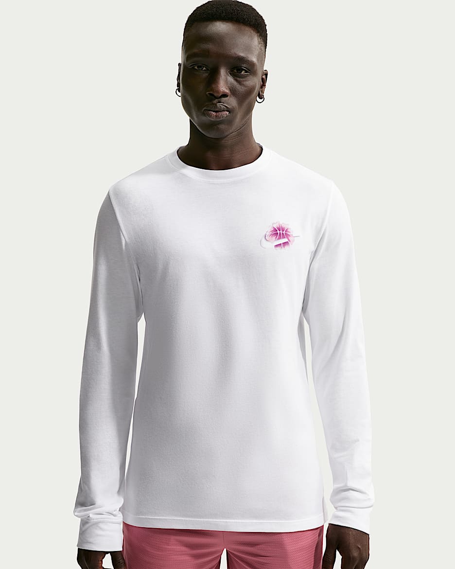 Nike Essential 男子长袖篮球T恤 - 白色