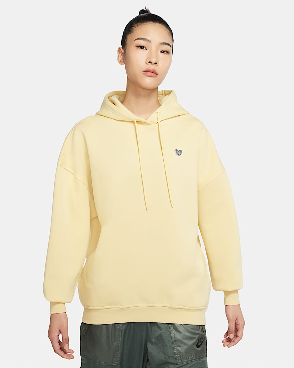 Nike Sportswear 女子套头连帽衫 - 水洗柠檬黄