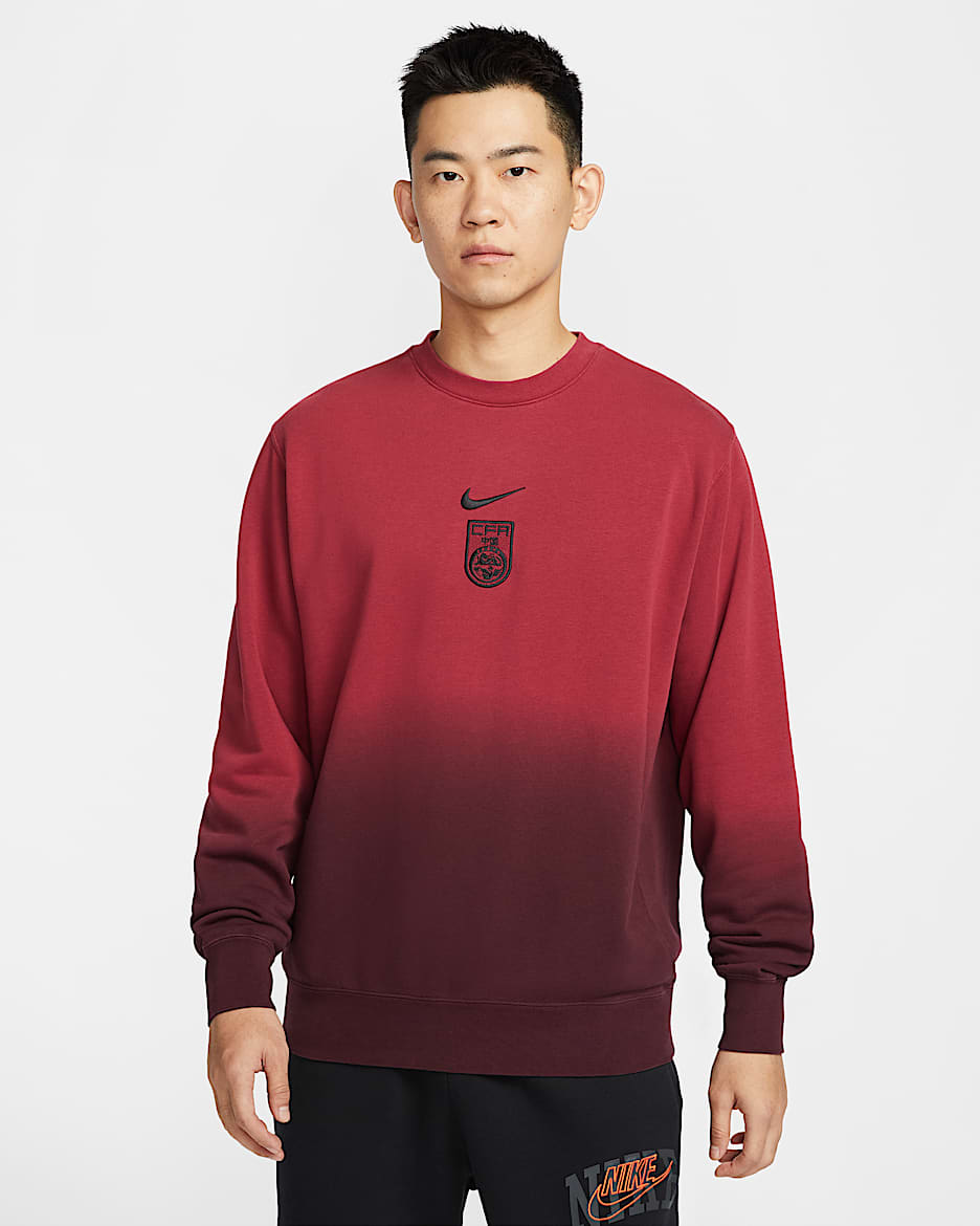 中国队 Nike 男子足球圆领运动衫 - 深队红/夜褐红/黑