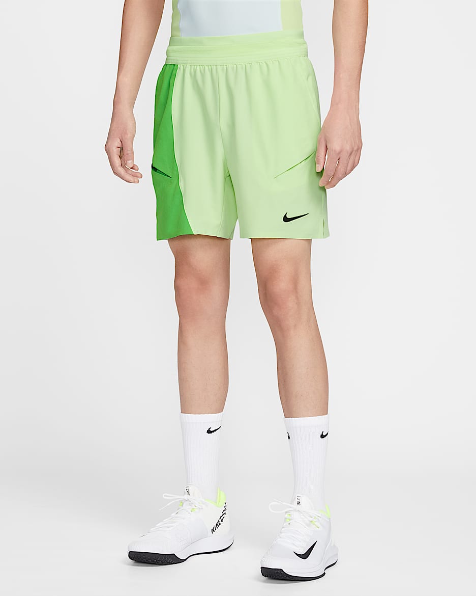 NikeCourt Slam Dri-FIT 男子速干短裤 - 浅柠色/明绿/黑