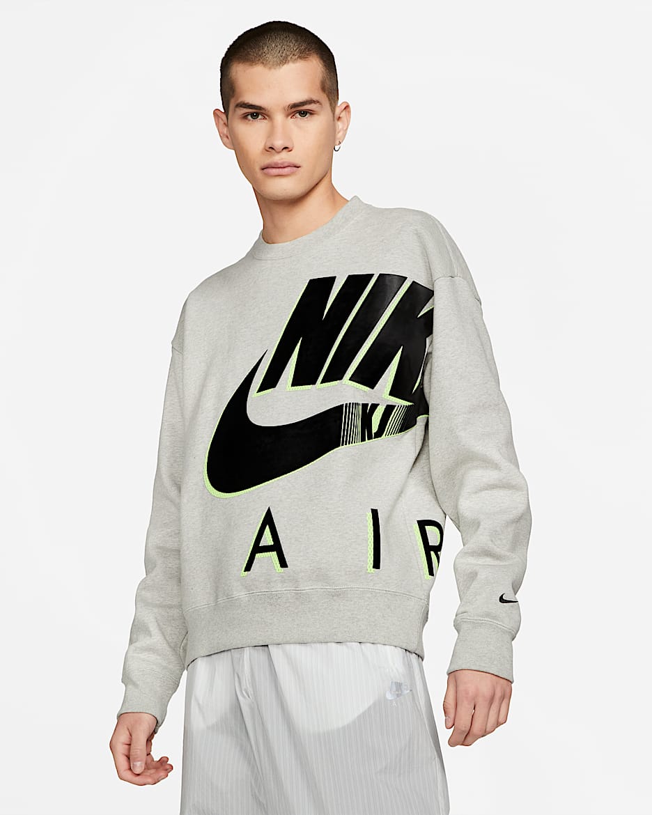 Nike x Kim Jones 男/女起绒圆领上衣 - 麻灰