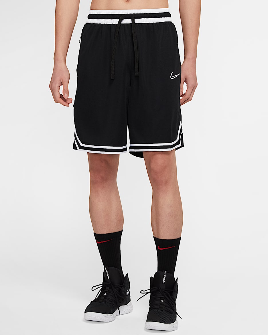 Nike Dri-FIT DNA 男子篮球短裤 - 黑/黑/白色