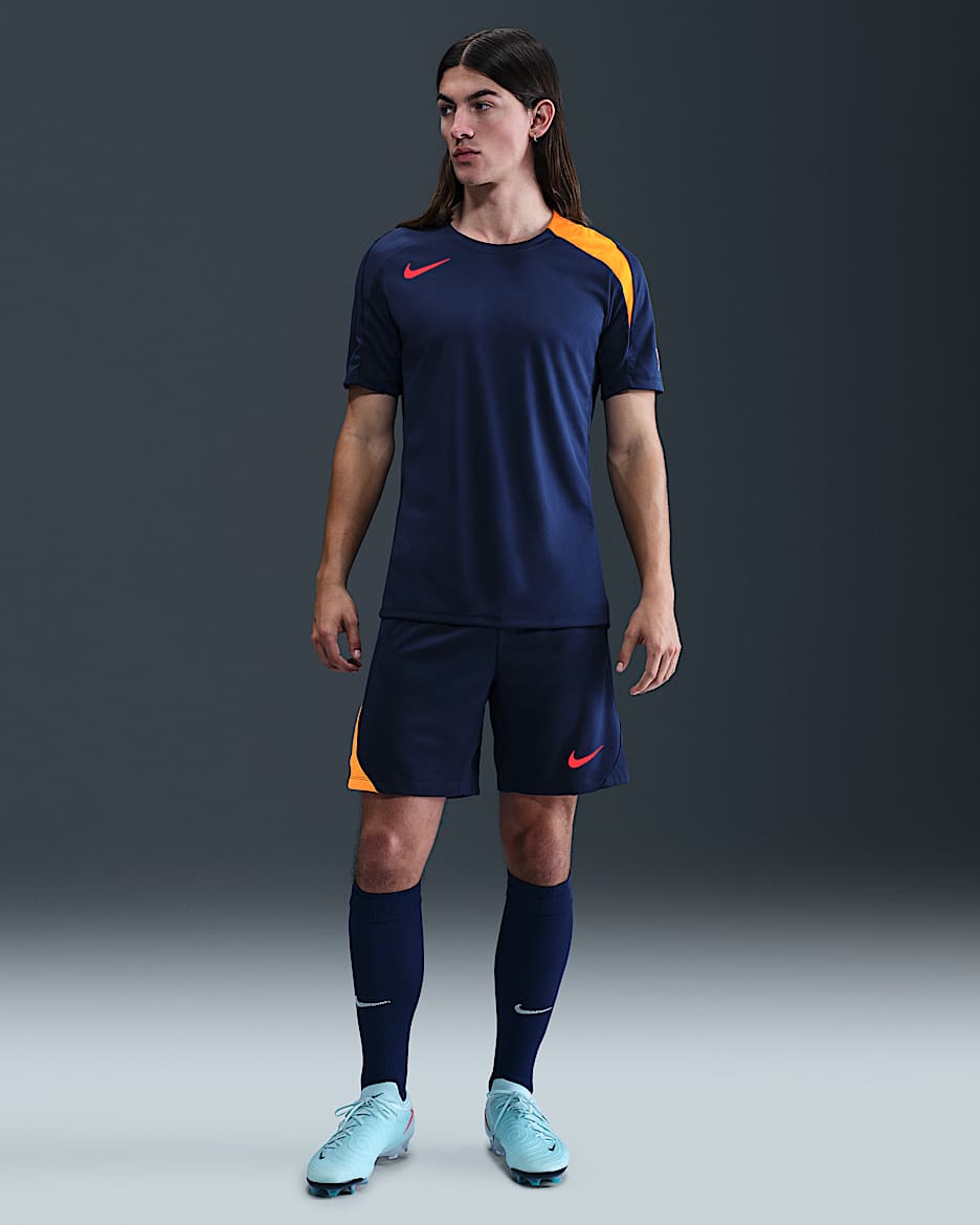 Nike Strike Dri-FIT 男子速干足球短裤 - 空间蓝/空间蓝/激光橙/亮深红