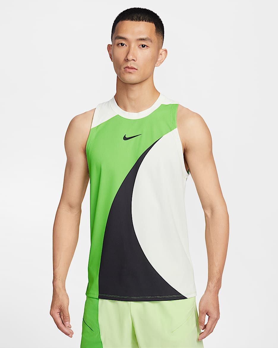 NikeCourt Slam Dri-FIT ADV 卡洛斯·阿尔卡拉斯同款男子速干背心 - 帆白/明绿/黑
