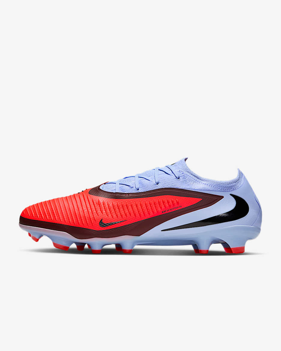 Nike Phantom 6 Low Pro 耐克暗煞系列男/女天然硬质草地低帮足球鞋 - 浅宝石蓝/亮深红