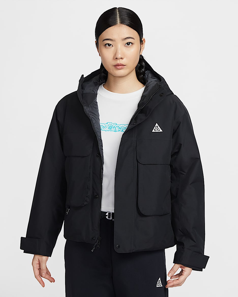 Nike ACG "Skull Peak" Storm-FIT 户外巴恩风女子防风拒水夹克 - 黑/煤黑/黑/山峰白