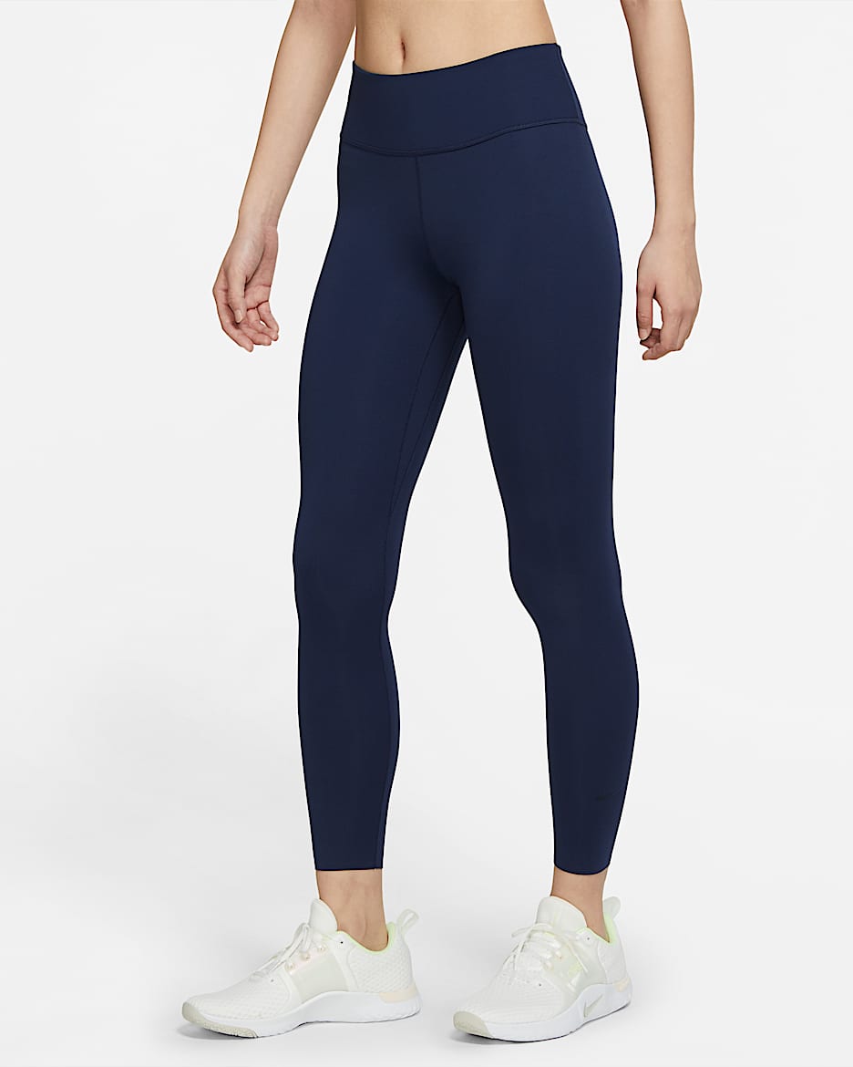 Nike One Luxe 女子中腰速干九分紧身裤 - 深藏青/清透色