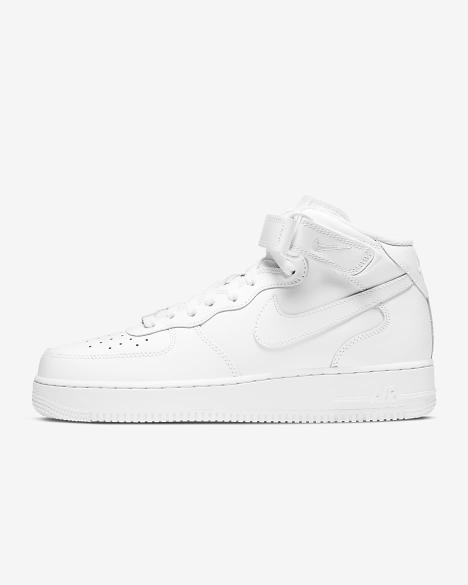 Nike Air Force 1 Mid '07 男子空军一号运动鞋板鞋 - 白色/白色
