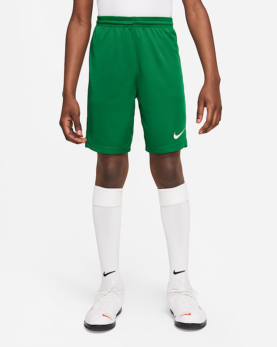 Nike Dri-FIT Park III 大童速干短裤 - 松绿/白色