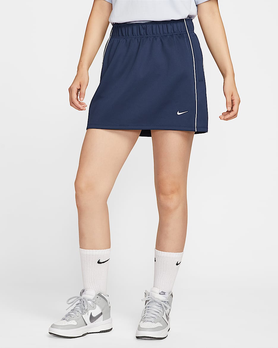 Nike Sportswear Windrunner 女子针织半身裙 - 深藏青/帆白/帆白