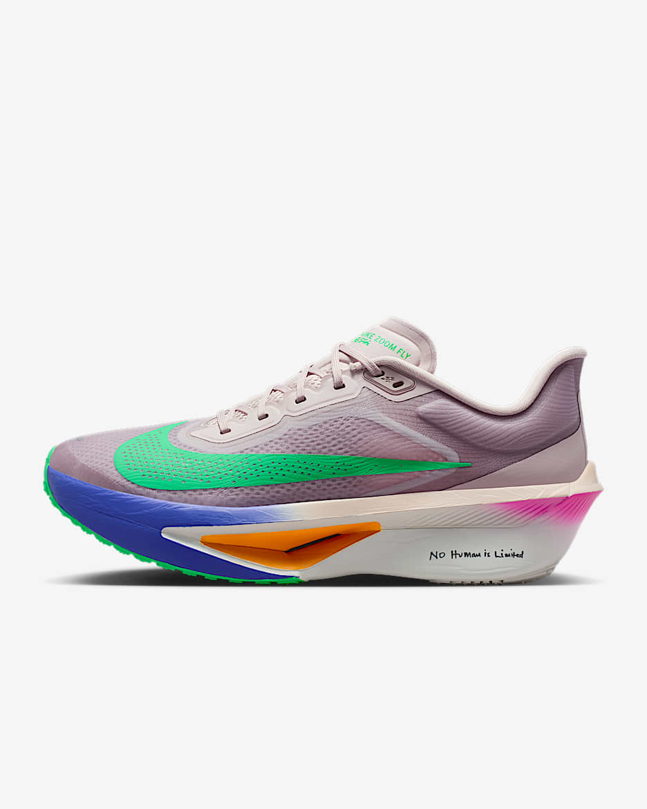 Nike Zoom Fly 6 "Eliud Kipchoge" 基普乔格男子公路竞速跑步鞋 - 砂岩灰粉/波斯紫/火焰粉/惊喜绿