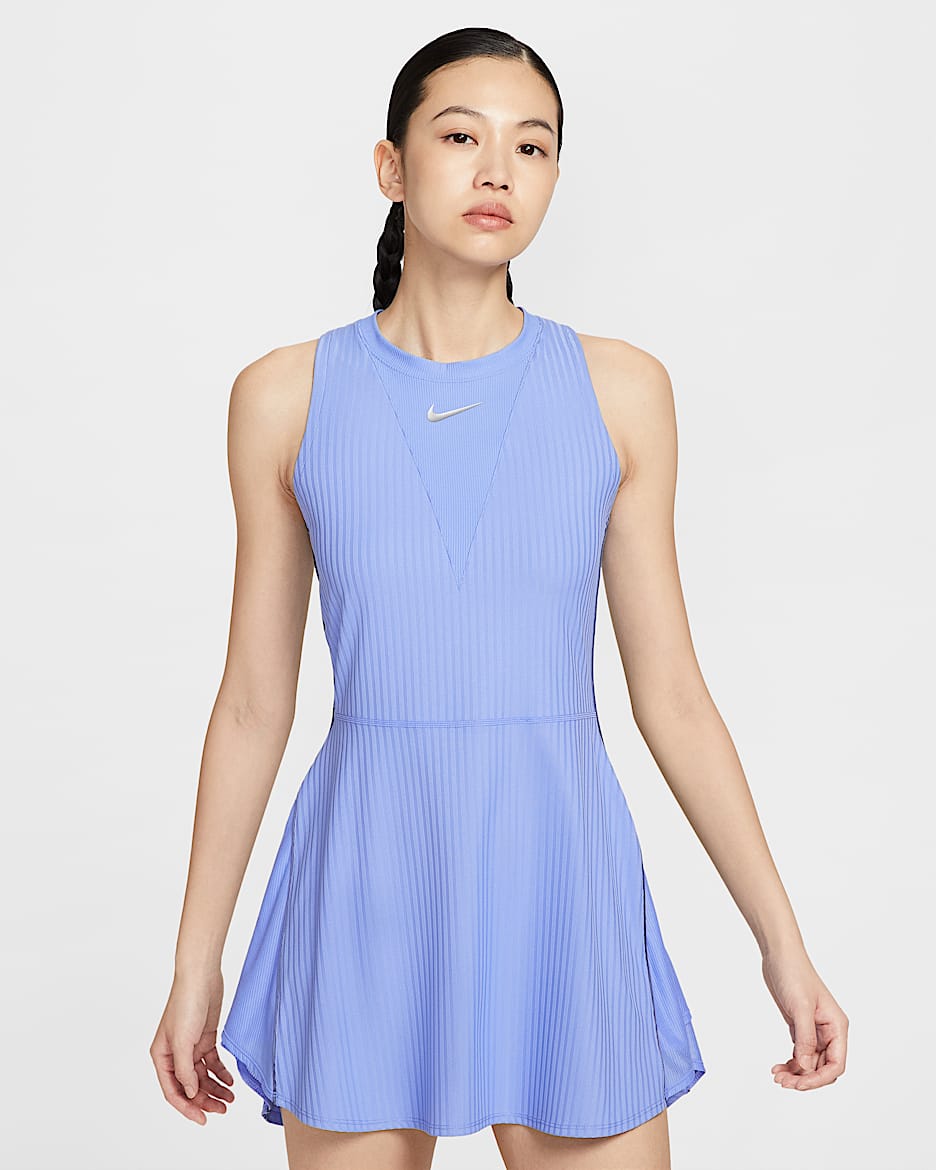 NikeCourt Slam Dri-FIT 女子速干网球连衣裙 - 脉冲宝石蓝/脉冲宝石蓝/芬蓝