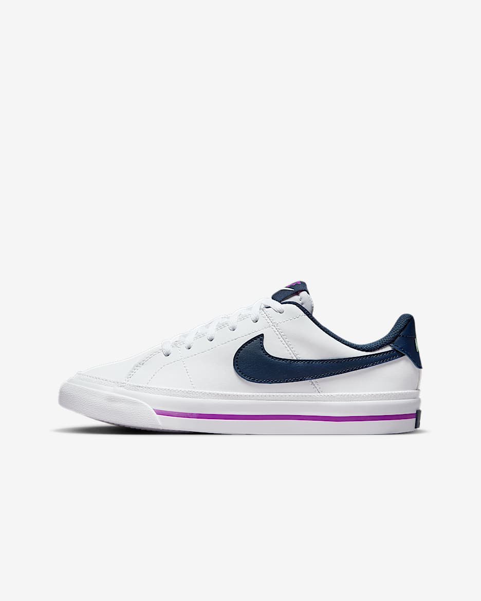 Nike Court Legacy 大童运动鞋板鞋 - 白色/泡沫薄荷绿/明亮紫/深藏青