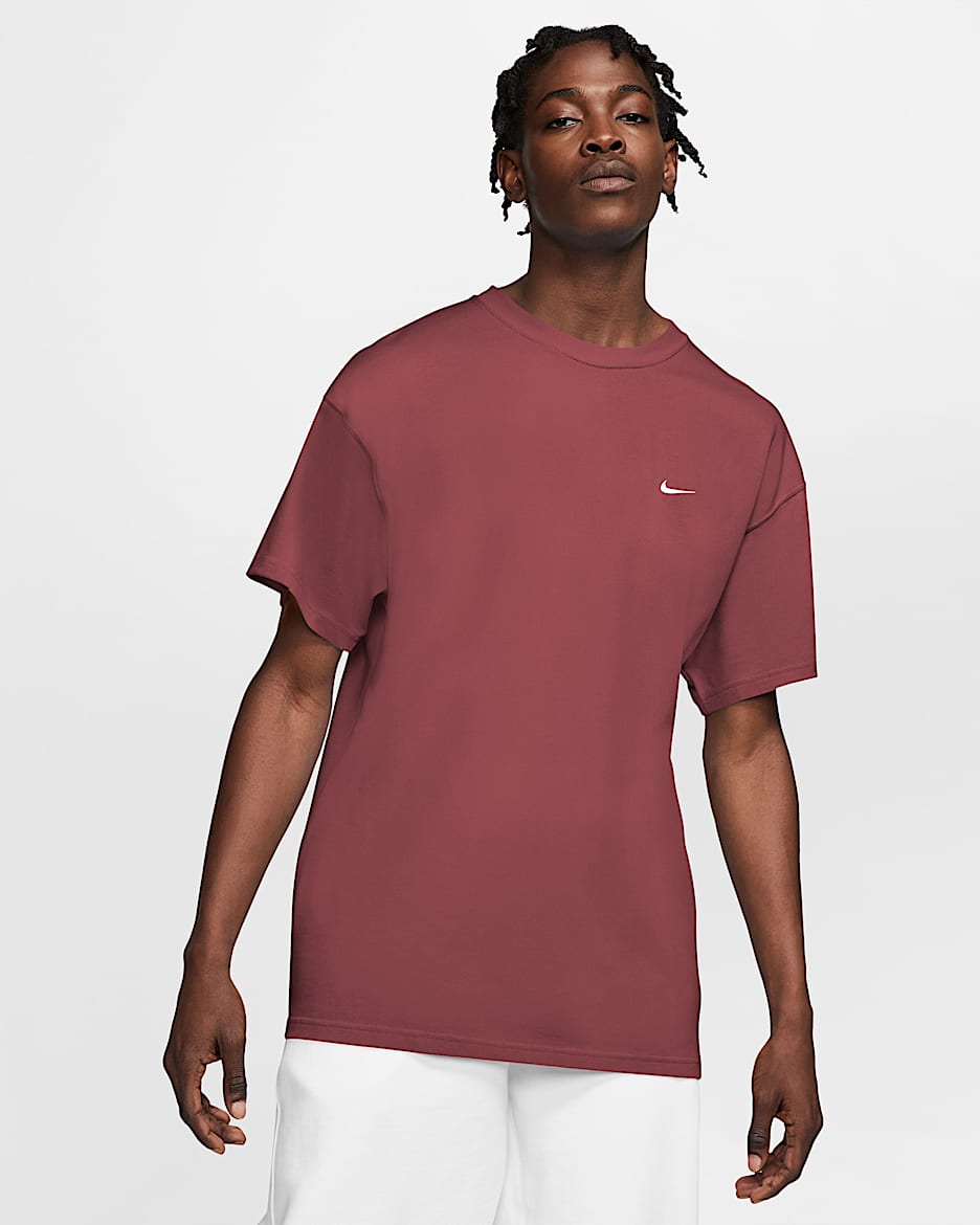 Nike Solo Swoosh 男子T恤 - 杉木红/白色