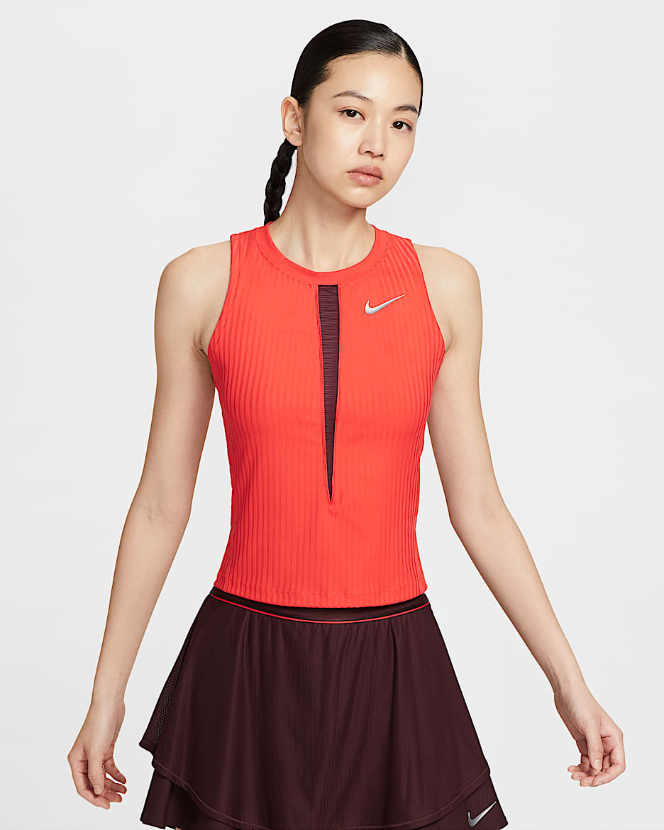 NikeCourt Slam Dri-FIT 女子速干网球背心 - 浅深红/鲜亮勃艮第酒红/浅深红