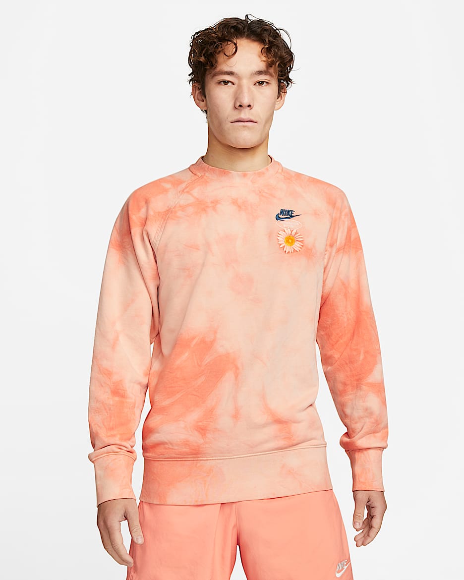 Nike Sportswear 男子法式毛圈圆领上衣 - 狂喜深红/大学蓝