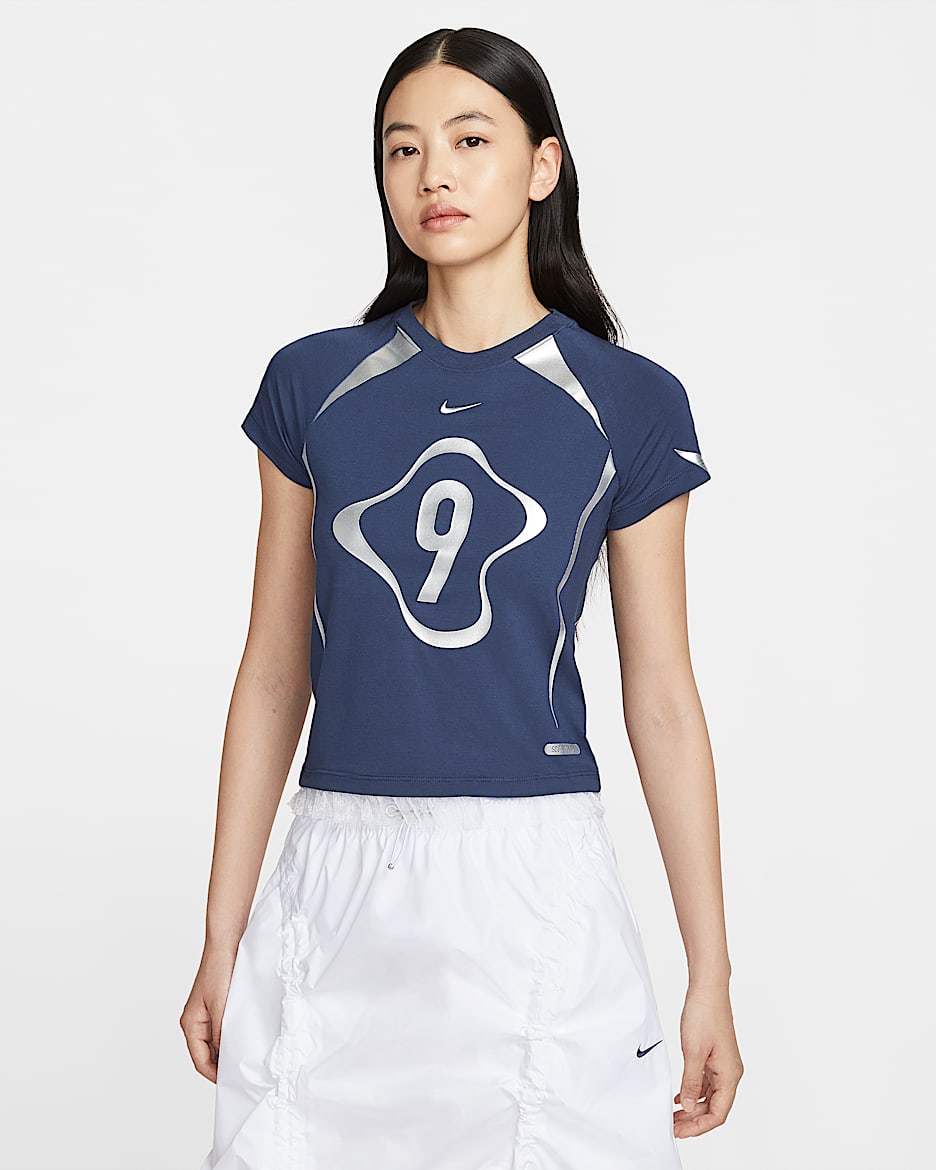 Nike Sportswear Chill Knit 女子图案T恤 - 深藏青