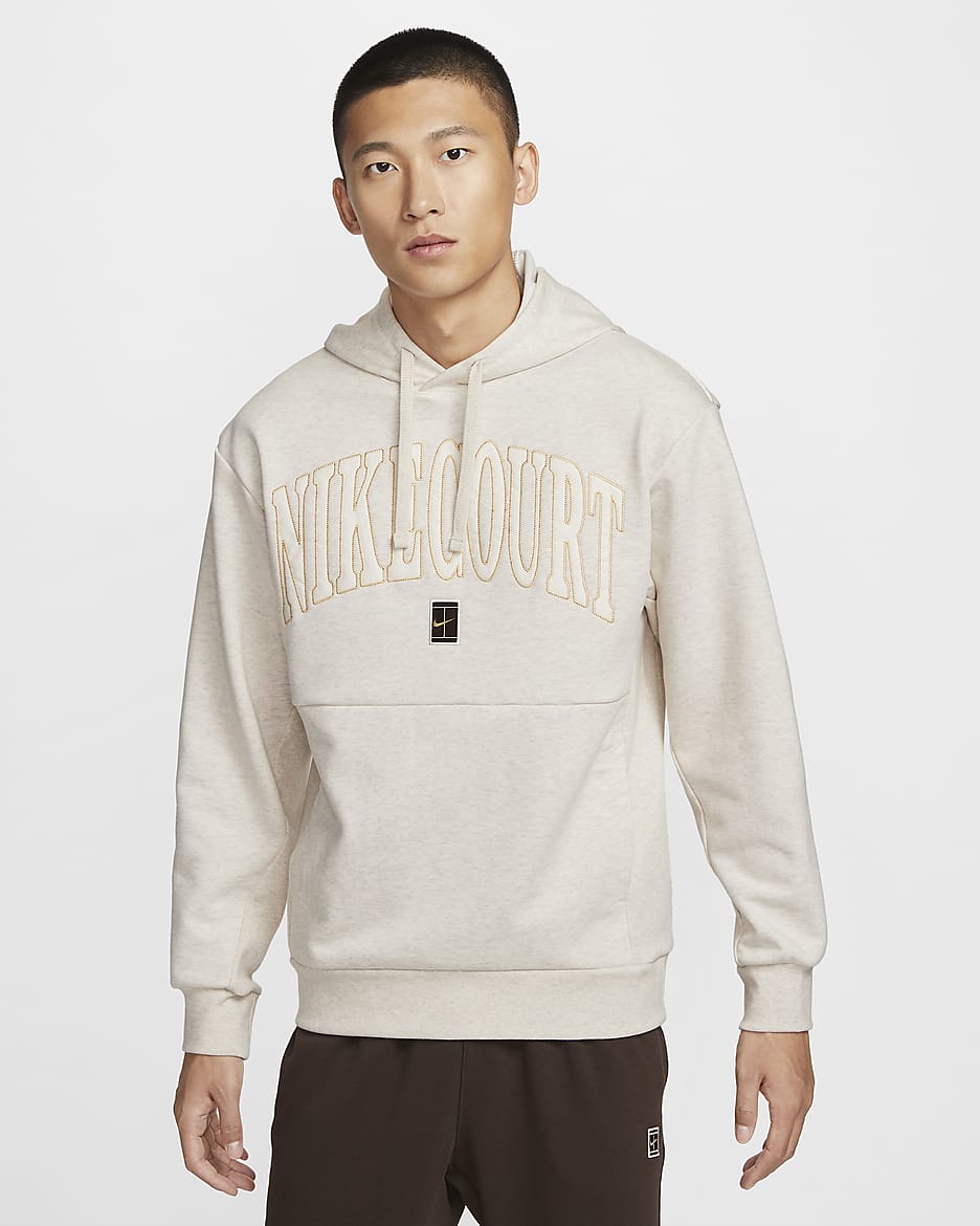 NikeCourt Heritage 耐克网球运动员同款 Dri-FIT 男子速干针织网球连帽衫 - 浅土褐/淡象牙白