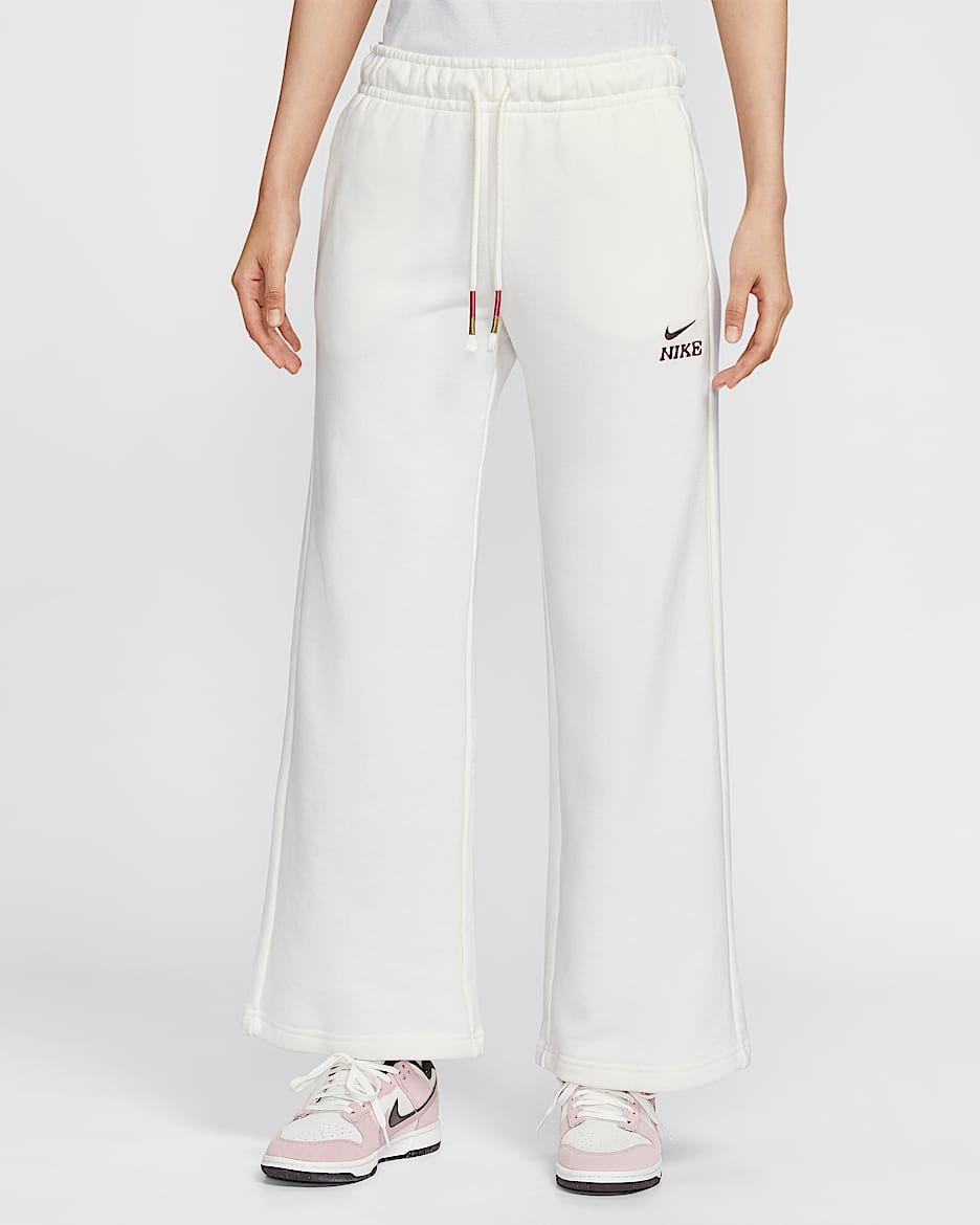 Nike Sportswear 马年限定脱缰系列新年款女子针织阔腿长裤 - 帆白