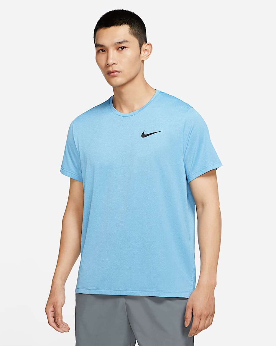 Nike Pro Dri-FIT 男子速干短袖训练上衣 - 浅清透蓝/冷蓝/调色/黑