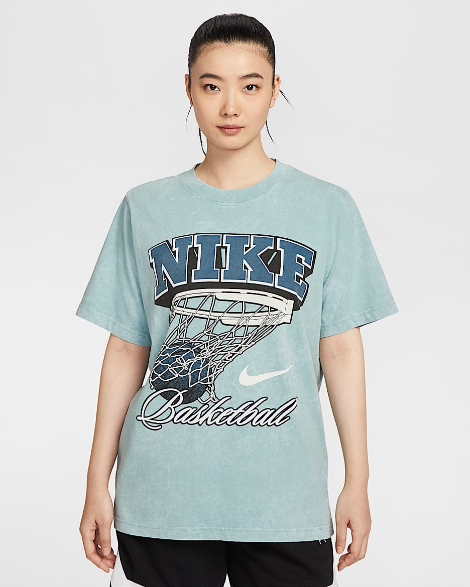 Nike 女子宽松短袖篮球T恤 - 大炮灰