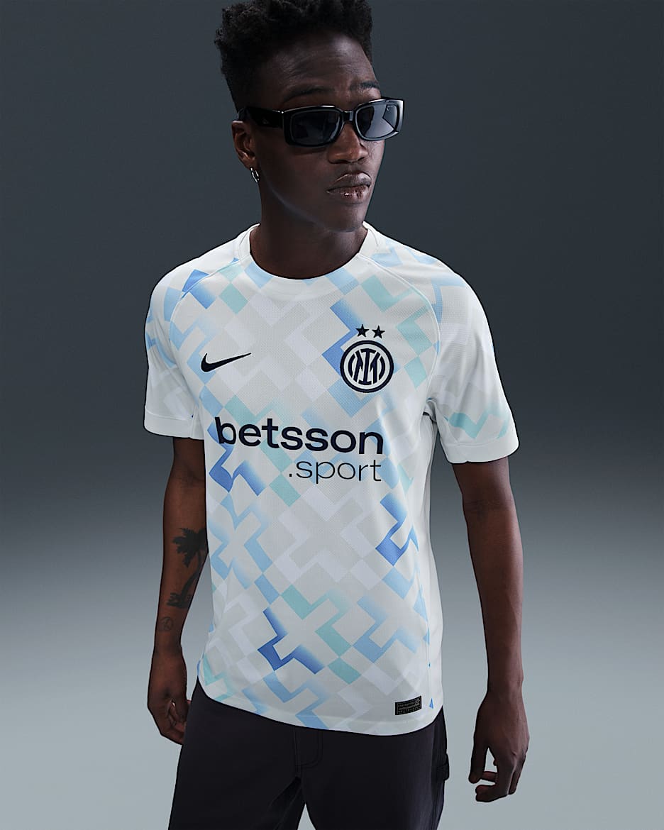 2025/26 赛季国际米兰客场球迷版 Nike Dri-FIT 男子速干足球球衣 - 幻影浅绿/白色/空间蓝