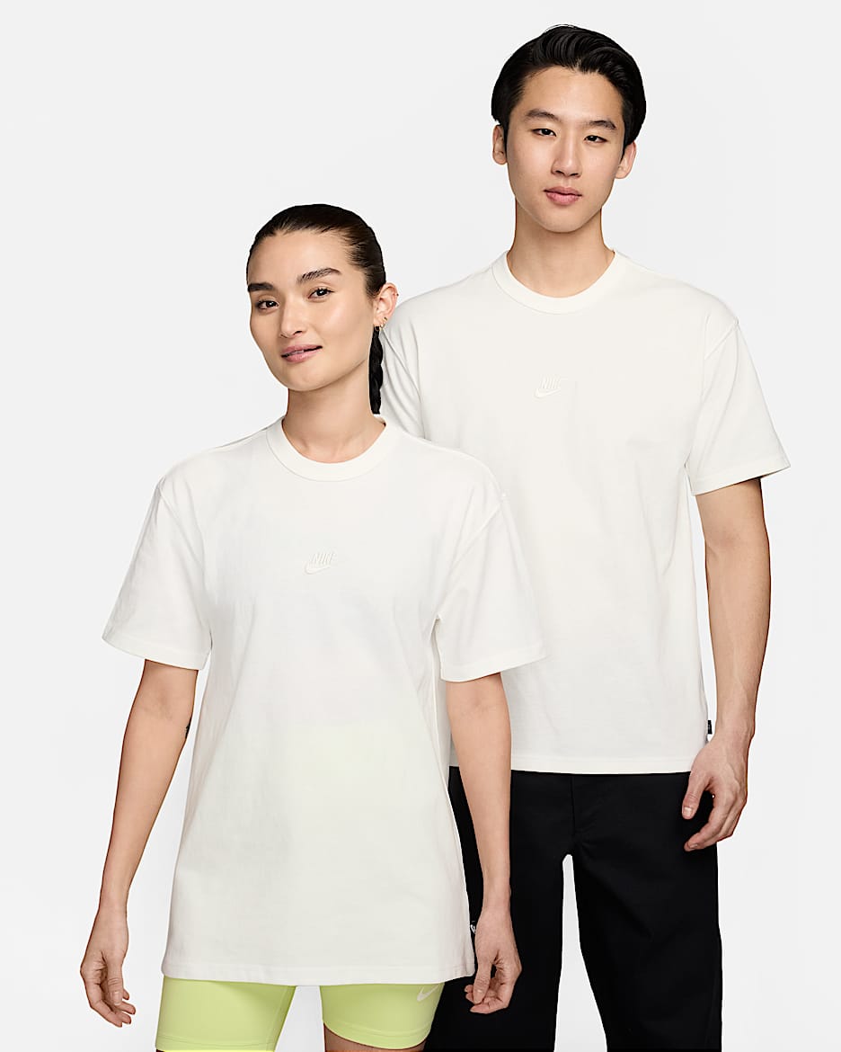 Nike Sportswear Premium Essentials 男子厚实棉料宽松舒适纯棉T恤 - 帆白