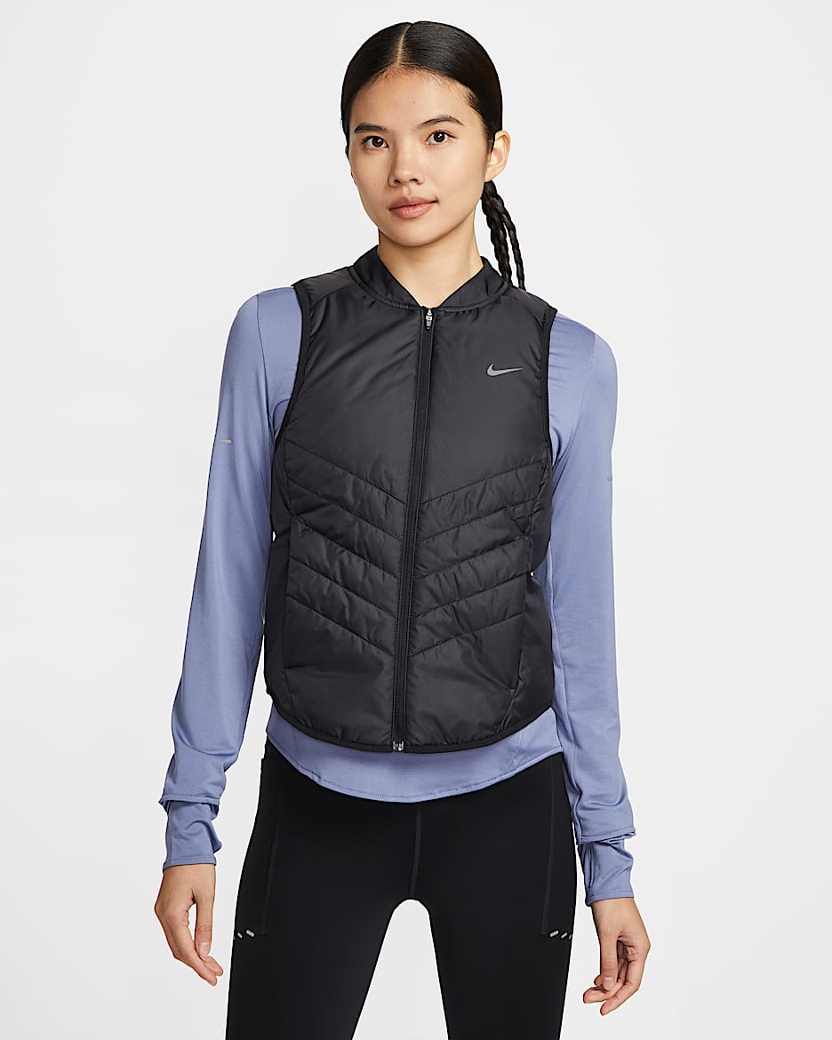 Nike Tempo Repel 女子拒水保暖跑步马甲 - 黑