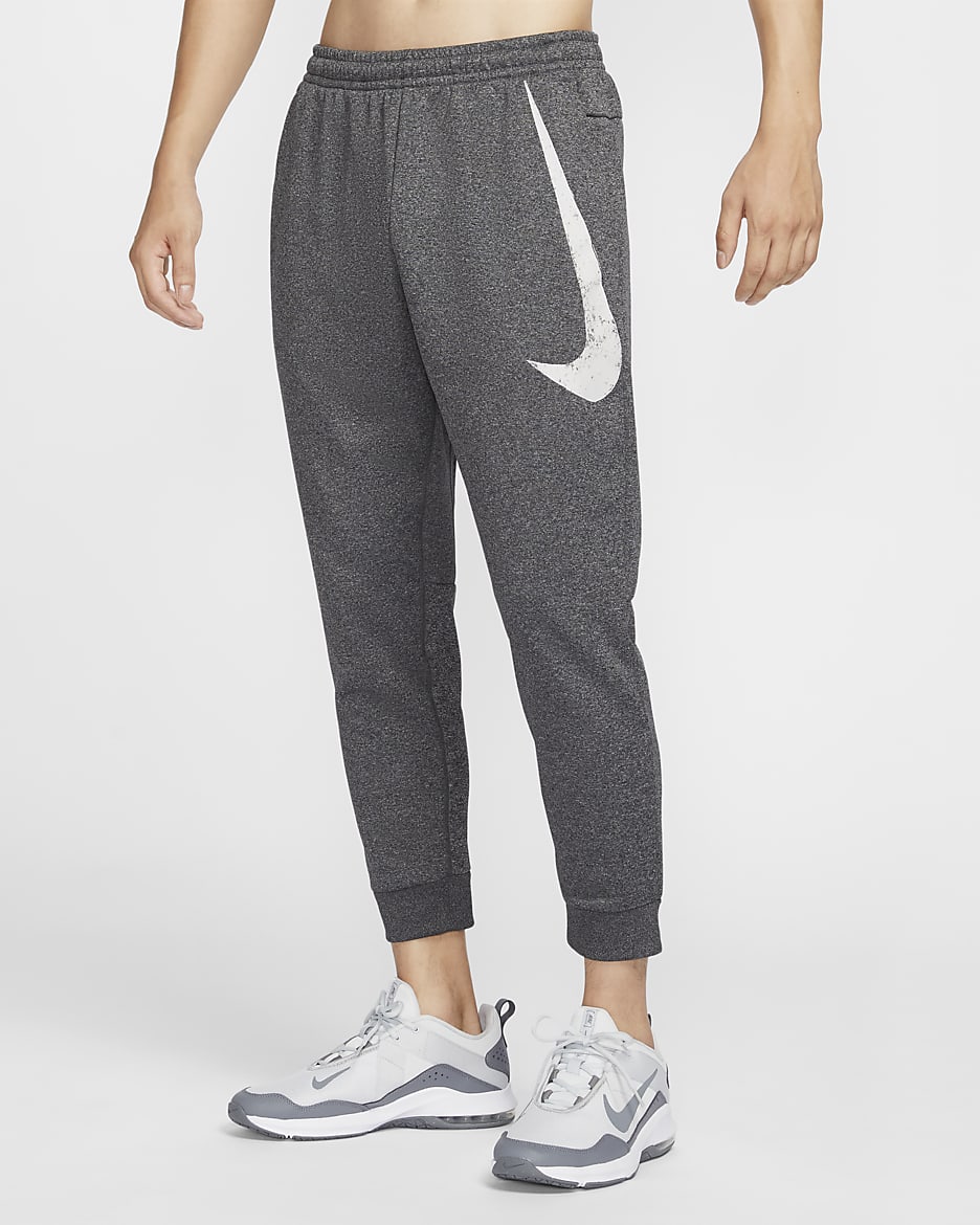 Nike Therma-FIT 男子加绒训练长裤 - 黑/调色/黑/白色