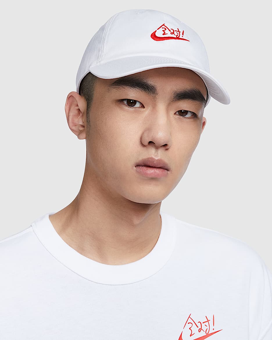 Nike Club 满分软顶运动帽 - 白色/浅深红