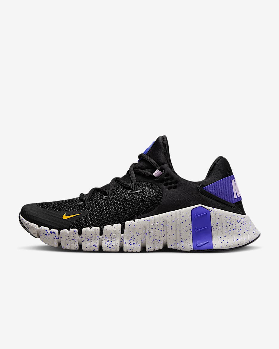 Nike Free Metcon 4 女子训练鞋 - 黑/青石蓝/粉紫/赭黄