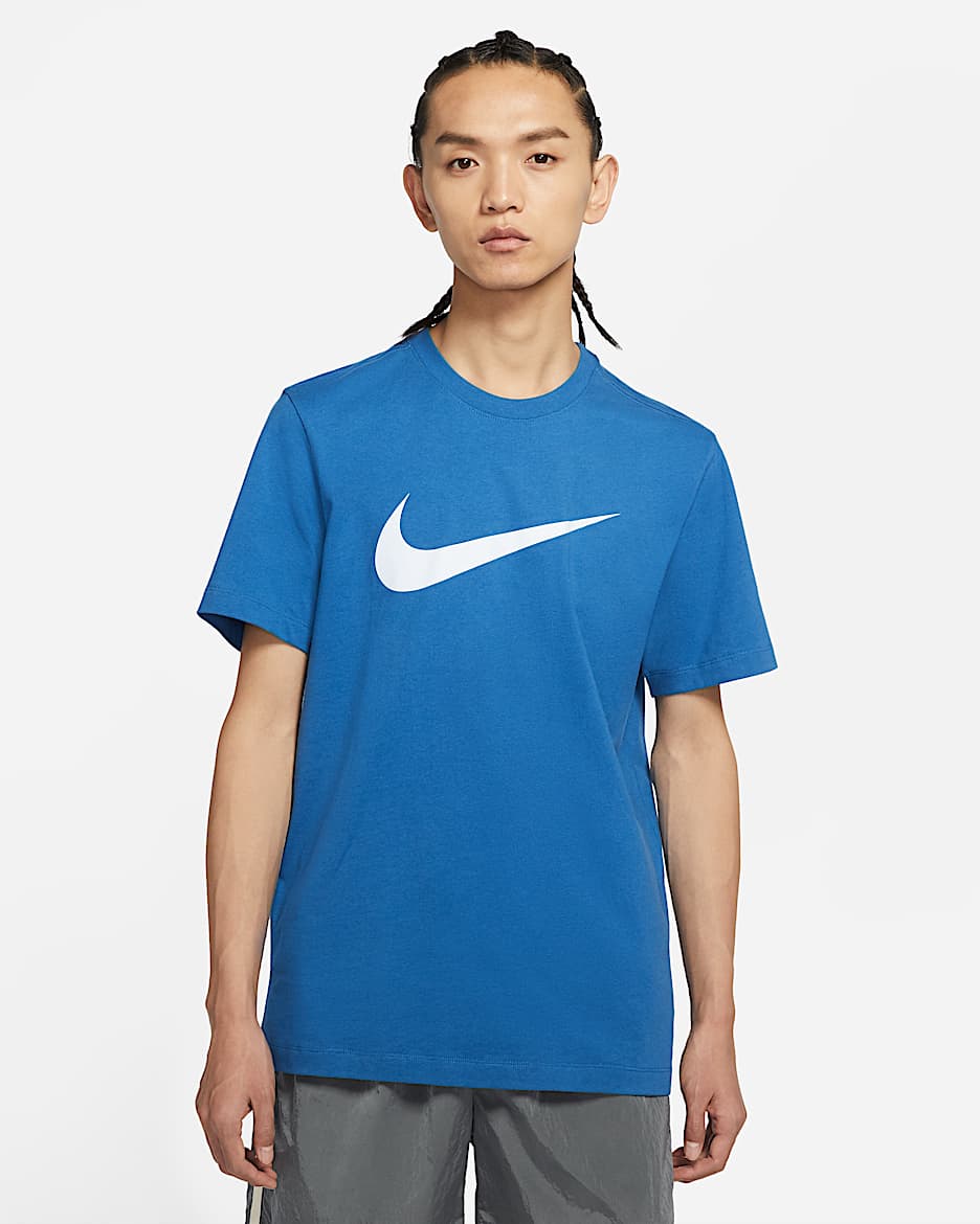 Nike Sportswear Swoosh 男子T恤 - 暗滨海蓝/白色