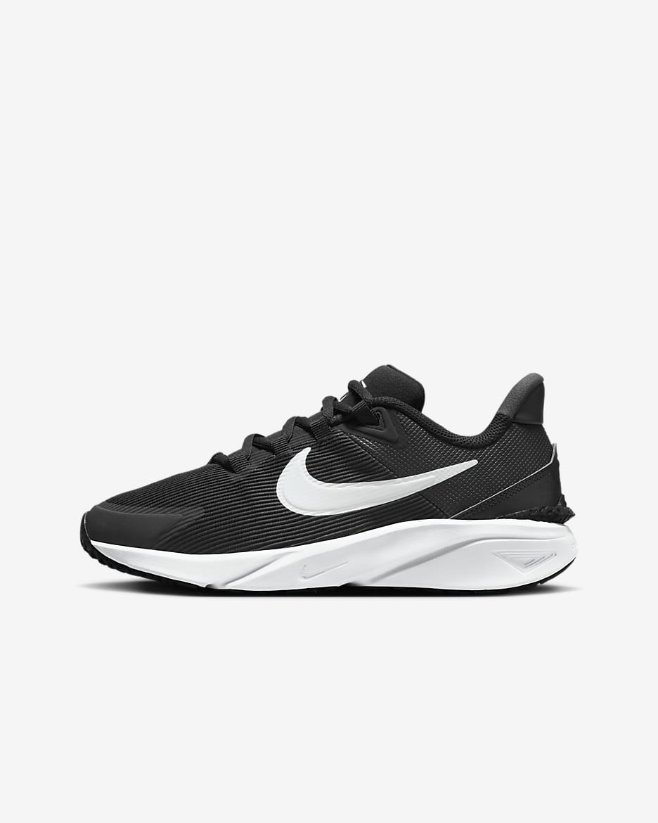Nike Star Runner 4 耐克摘星号大童公路跑步鞋 - 黑/煤黑/白色