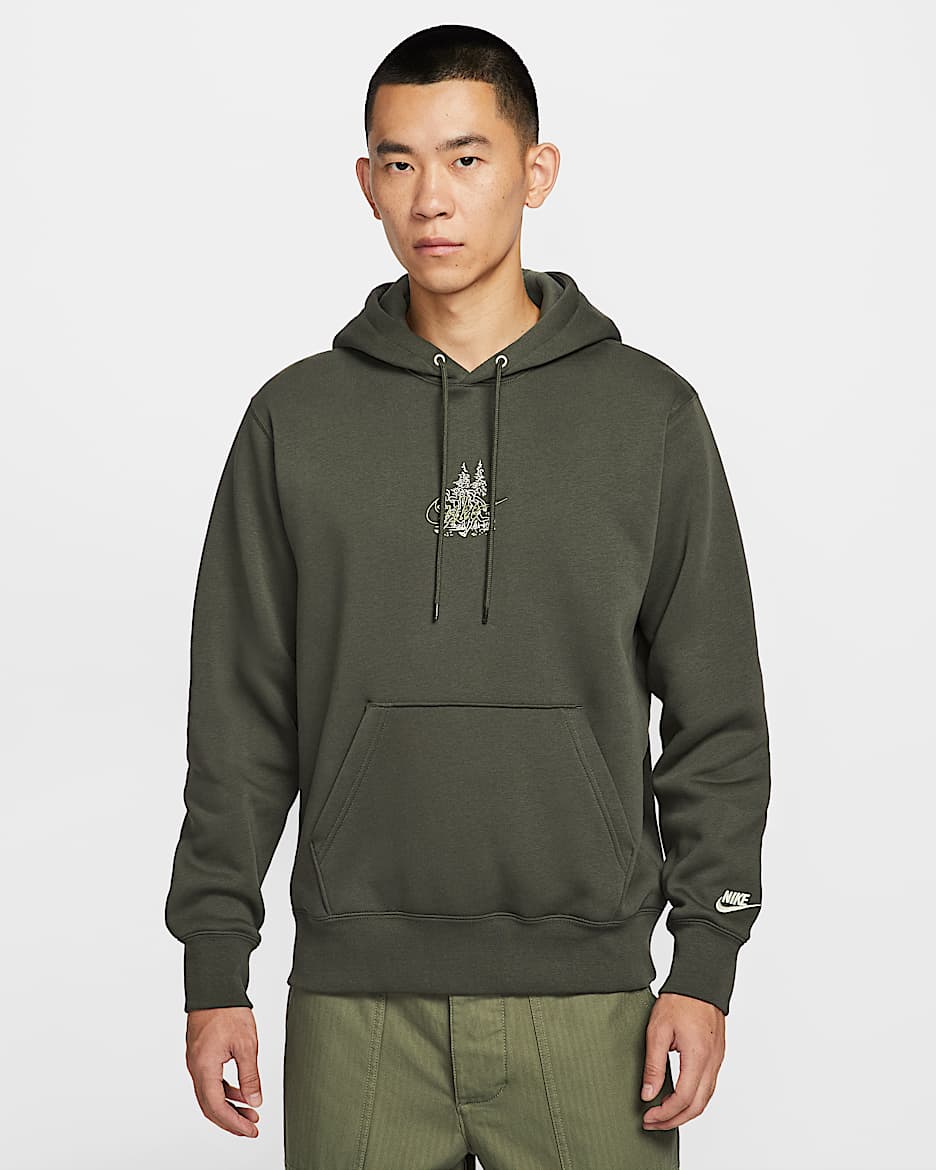 Nike Sportswear Club 男子加绒连帽衫 - 红杉绿/红杉绿/浅卡其