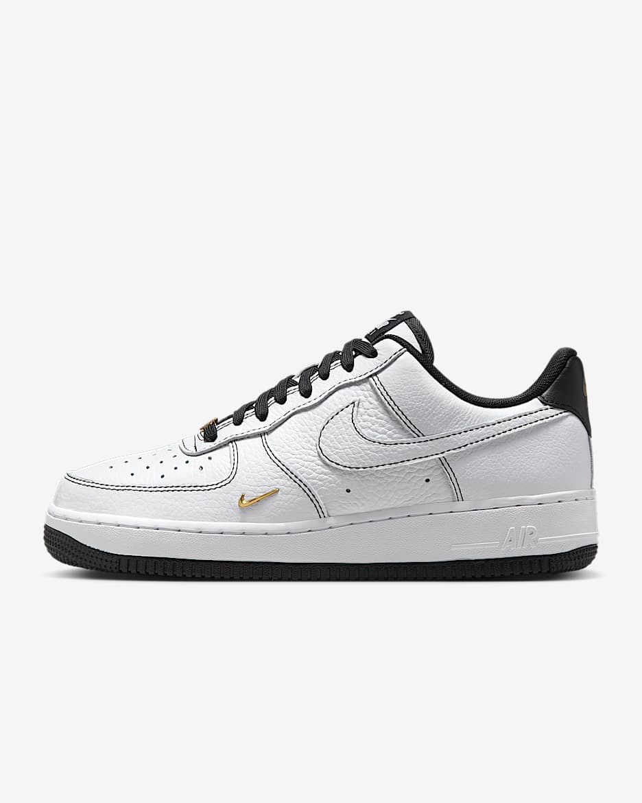 Nike Air Force 1 '07 Mini Jewel 女子空军一号运动鞋 - 白色/金属色/黑