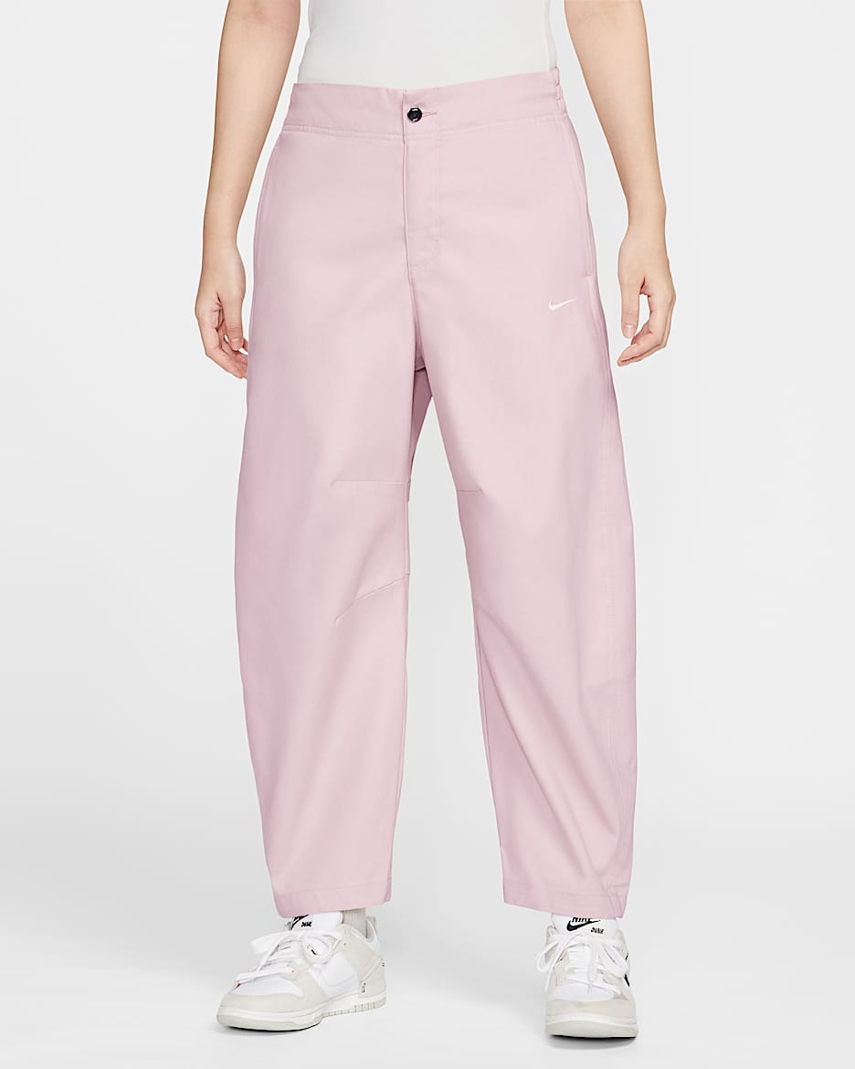 Nike Sportswear 女子桶形九分裤 - 砂岩灰粉/帆白